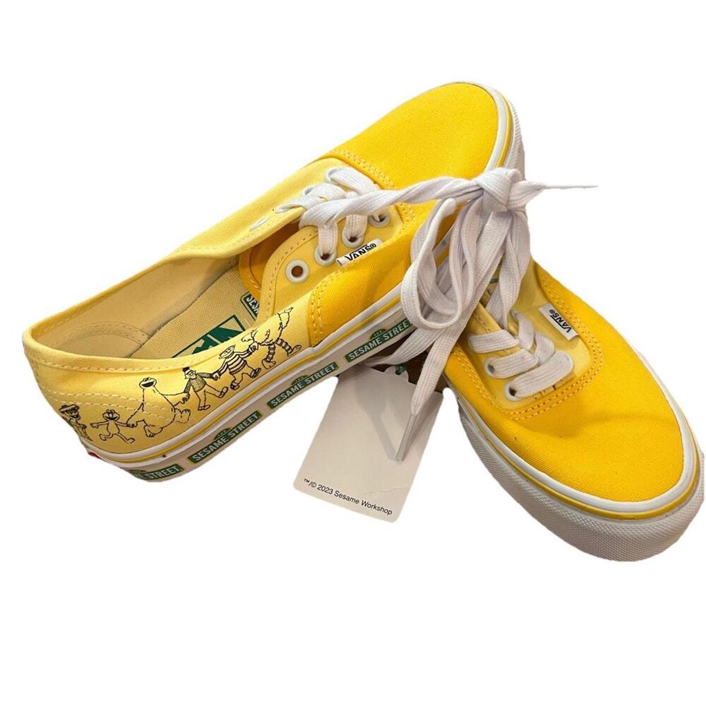 Vans Sesame Street Authentic Yellow Shoes Sneakers Limited Edition Size 5.5 Wms - Picture 1 of 5